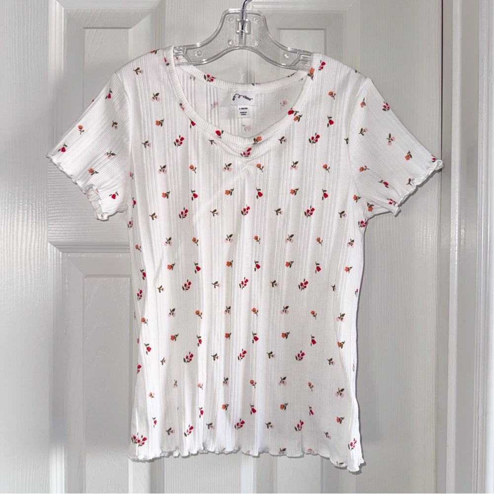 {Art Class} Ribbed Floral Shirt